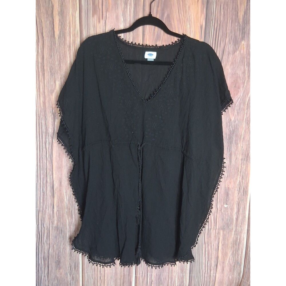 Old navy black swim cover up size medium vacation beach outfit boho costal
